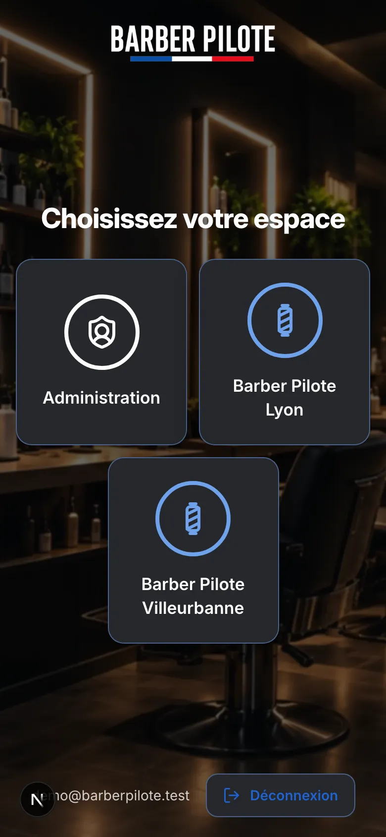 Le choix de l’espace : Administration et chaque salon.